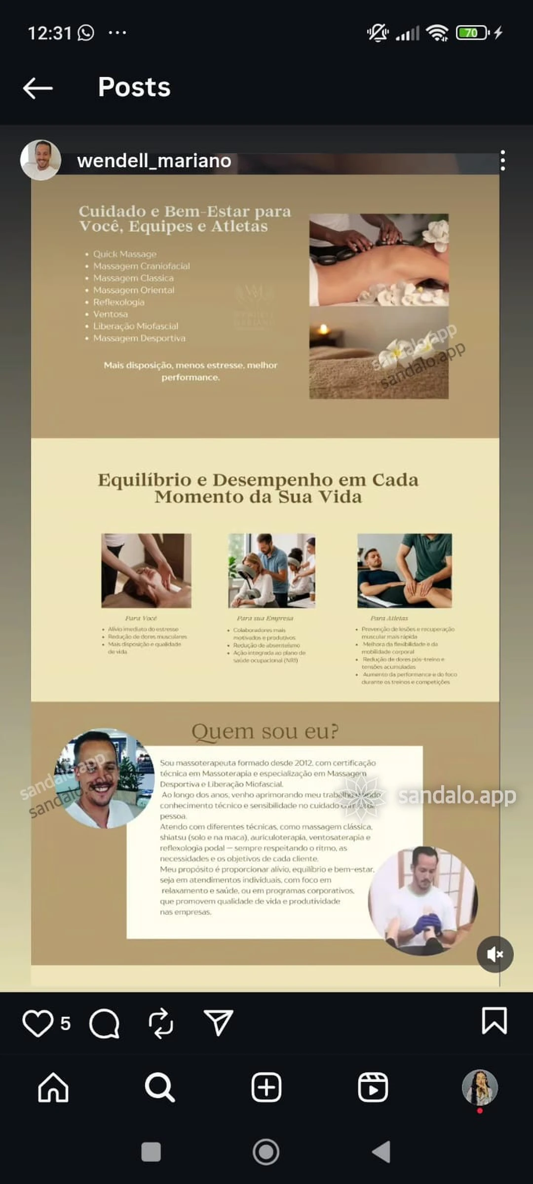 Foto de Wendell massoterapeuta, massagista em São Paulo